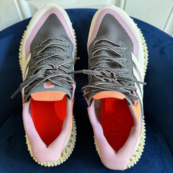 ADIDAS 4D FUSIO WOMEN’S RUNNING SHOES –GRAY / LILAC PURPLE / ORANGE –SIZE 8.5 US - Picture 11 of 17